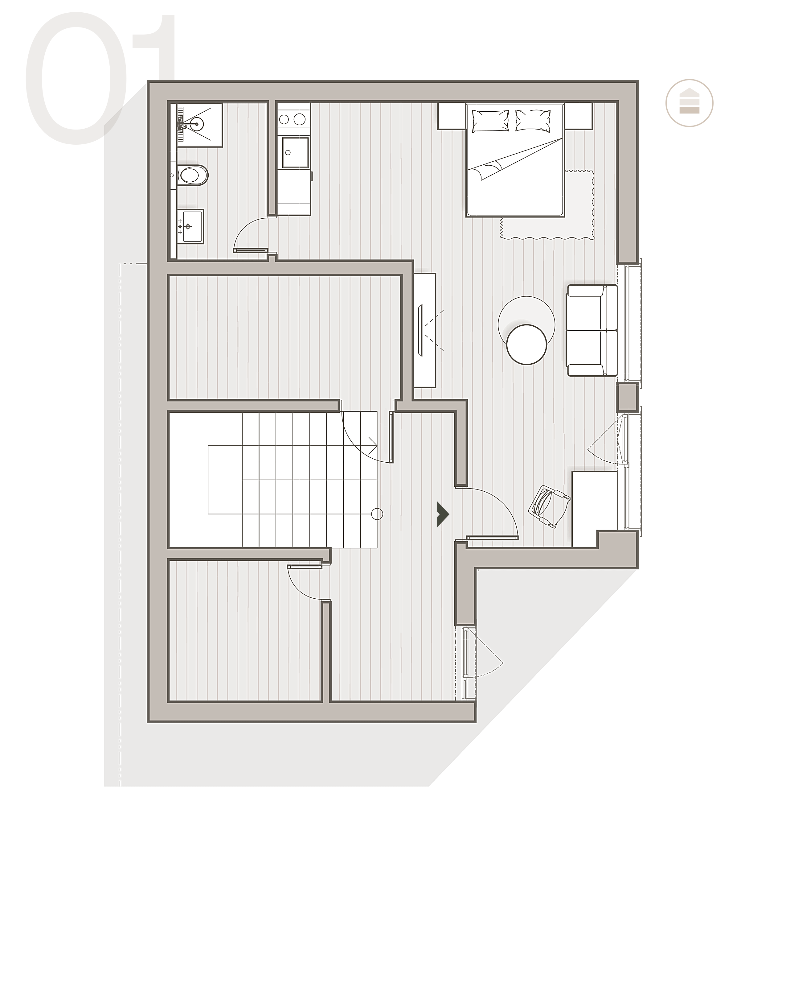 Veľký chalet - 1.NP