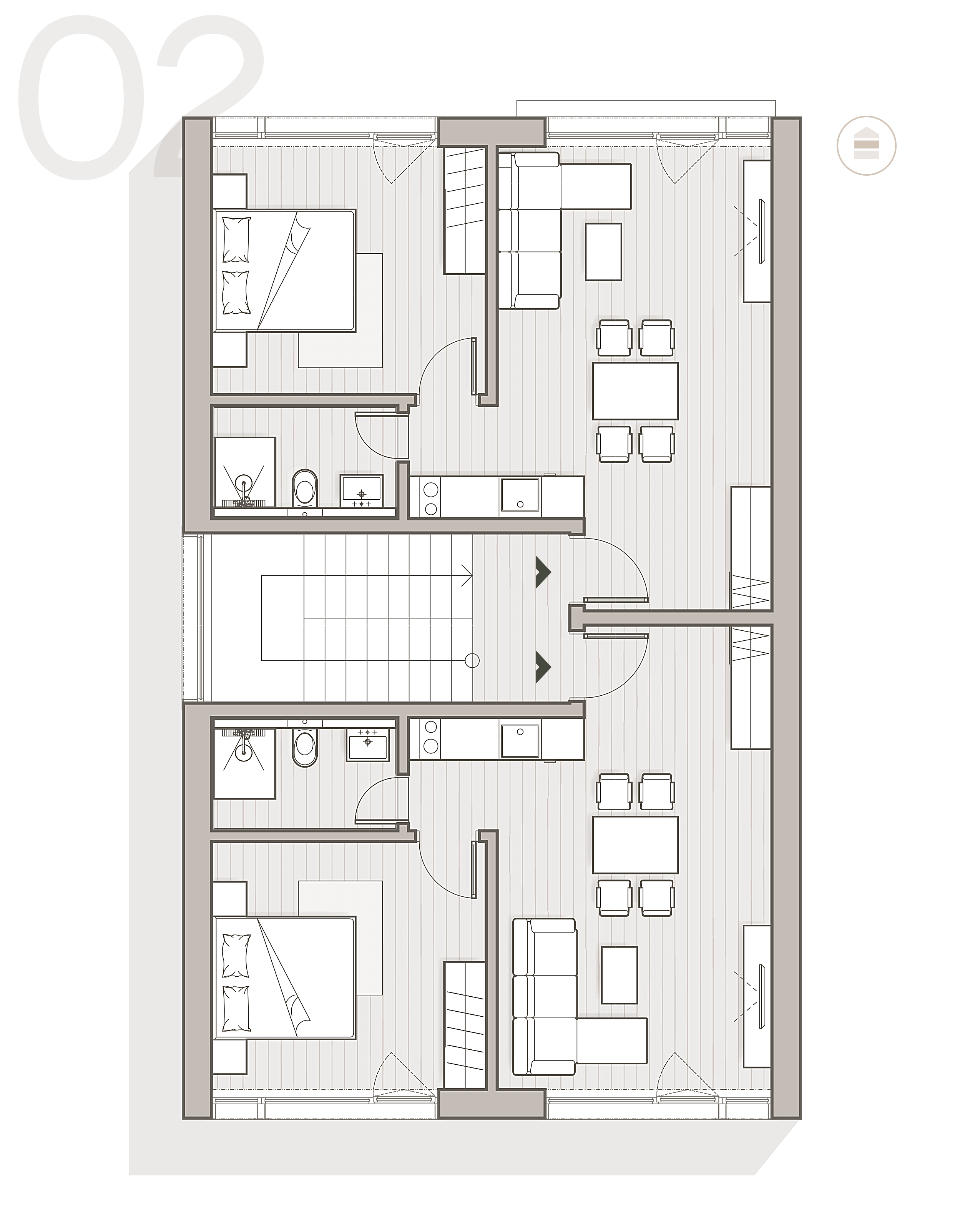 Veľký chalet - 2.NP