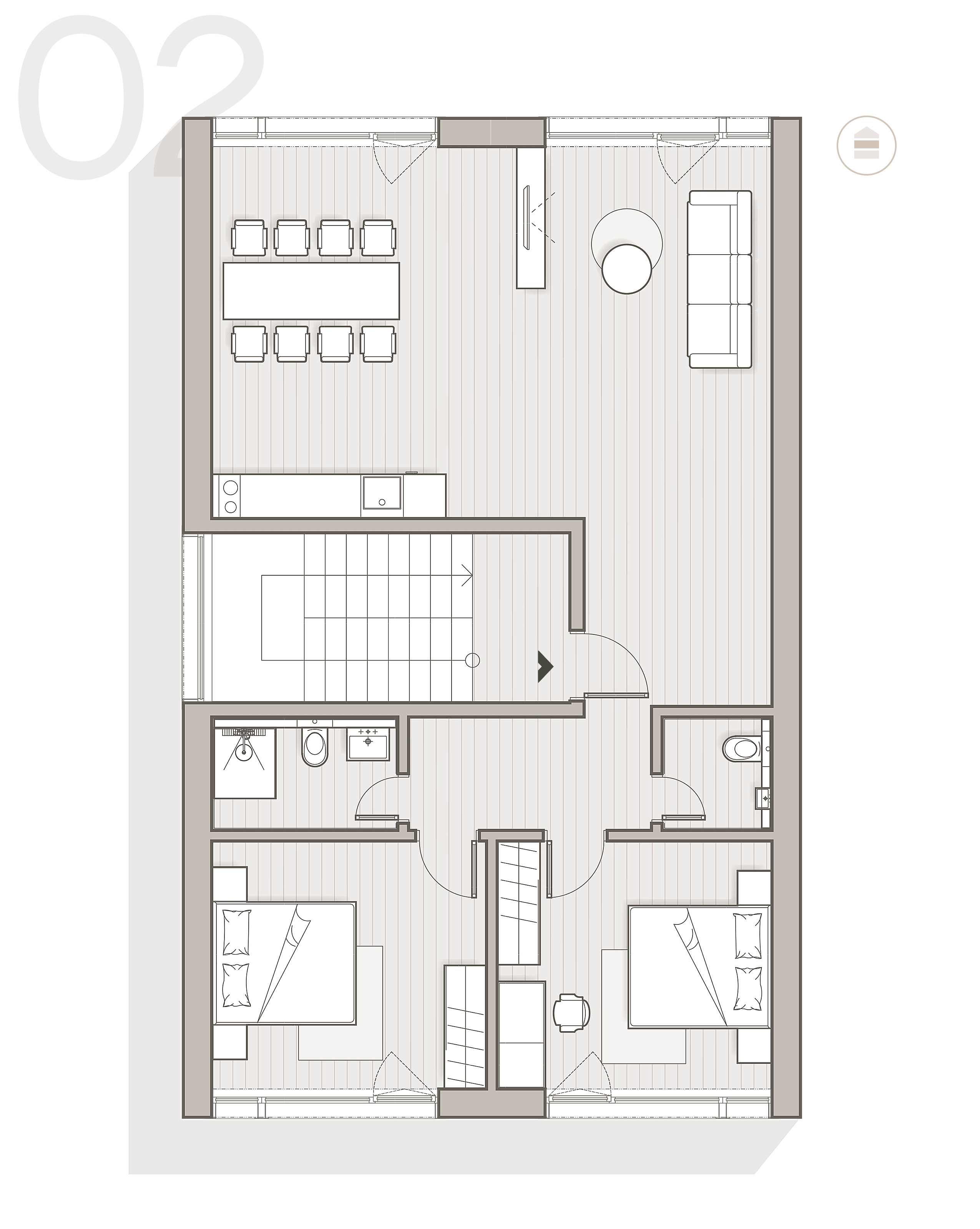 Veľký chalet - 2.NP