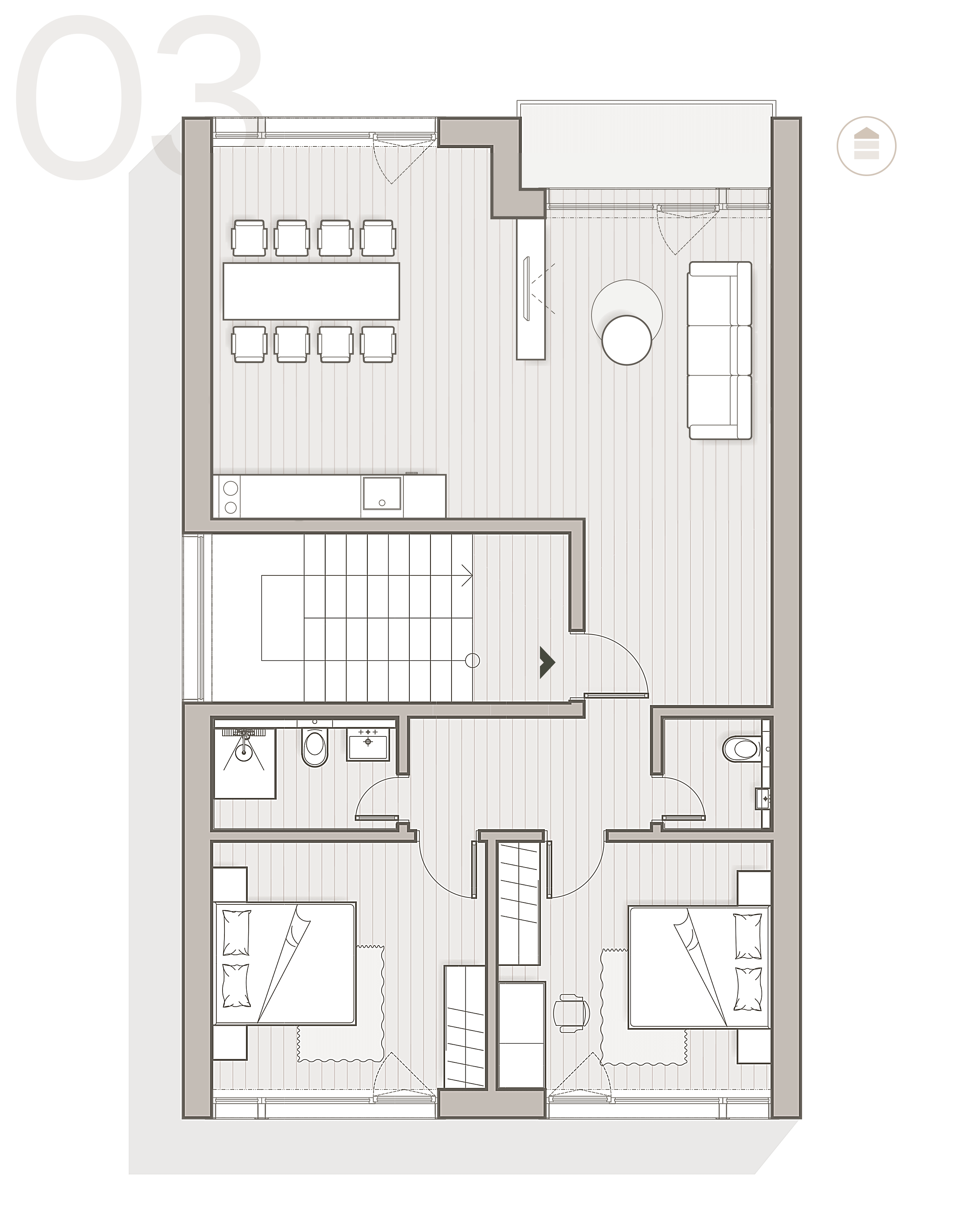 Veľký chalet - 3.NP